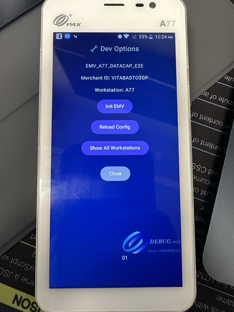 The handheld Device Settings panel